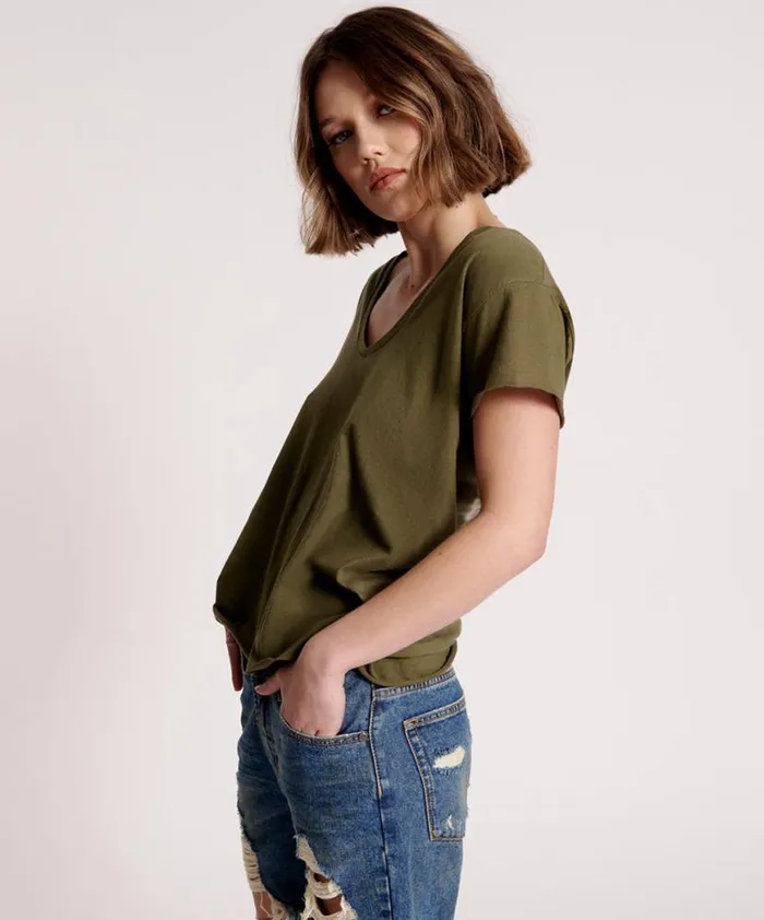 Women One Teaspoon Tees and Tanks ORGANIC PEACE SCOOP NECK TEE Women One Teaspoon Tees and Tanks ORGANIC PEACE SCOOP NECK TEE