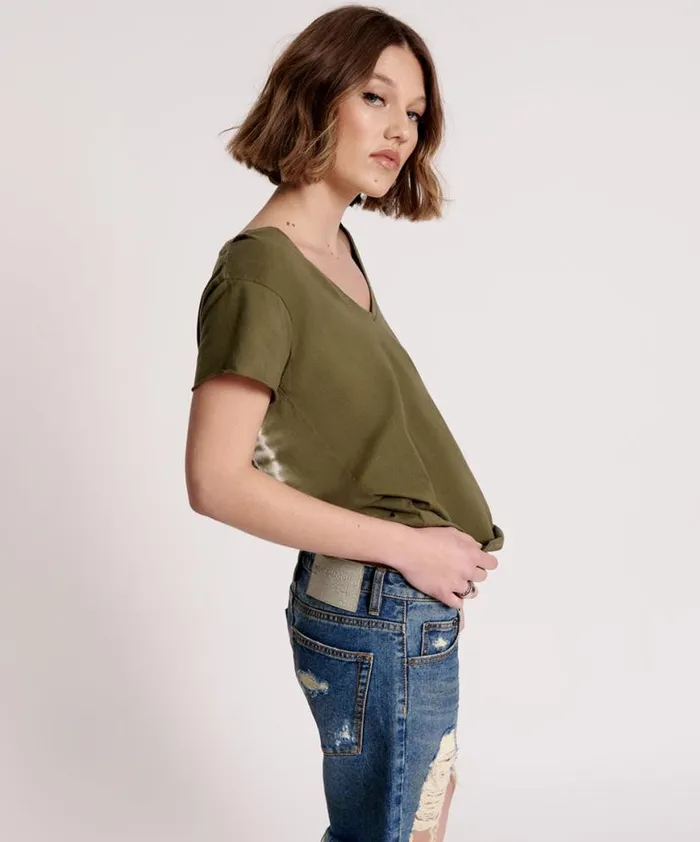 Women One Teaspoon Tees and Tanks ORGANIC PEACE SCOOP NECK TEE Women One Teaspoon Tees and Tanks ORGANIC PEACE SCOOP NECK TEE