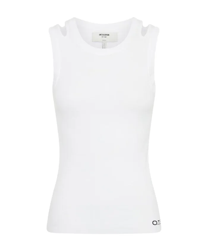 Women One Teaspoon Tees and Tanks OTS CUT THROUGH FINE RIBBED TANK TOP Women One Teaspoon Tees and Tanks OTS CUT THROUGH FINE RIBBED TANK TOP