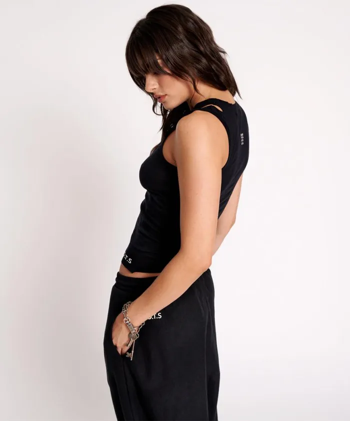 Women One Teaspoon Tees and Tanks OTS CUT THROUGH TANK Women One Teaspoon Tees and Tanks OTS CUT THROUGH TANK