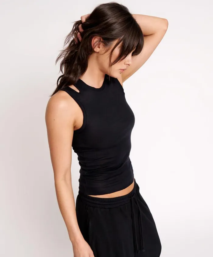 Women One Teaspoon Tees and Tanks OTS CUT THROUGH TANK Women One Teaspoon Tees and Tanks OTS CUT THROUGH TANK
