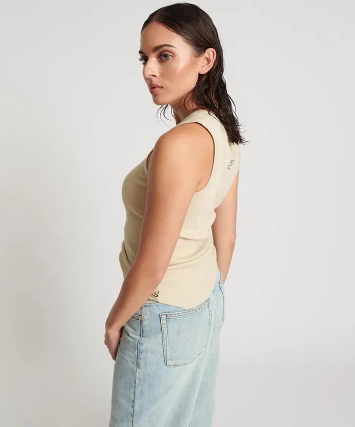 Women One Teaspoon Tees and Tanks OTS EQUIPMENT TANK WHITE Women One Teaspoon Tees and Tanks OTS EQUIPMENT TANK WHITE