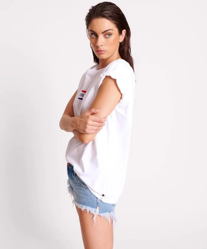 Women One Teaspoon Tees and Tanks OVERSIZED RETRO LOGO CREW TEE Women One Teaspoon Tees and Tanks OVERSIZED RETRO LOGO CREW TEE