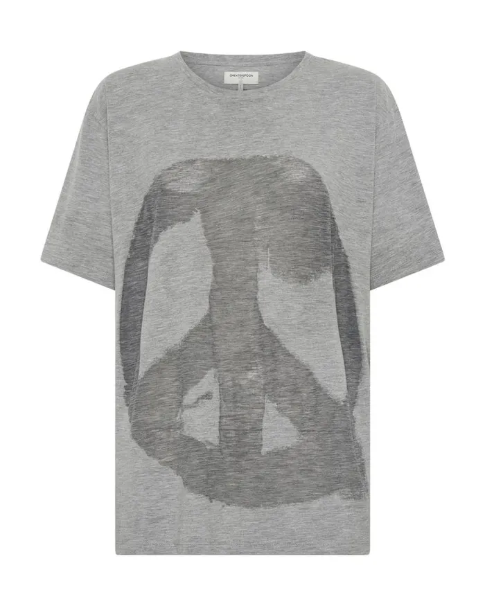 Women One Teaspoon Tees and Tanks PEACE BURNOUT BASKETBALL TEE Women One Teaspoon Tees and Tanks PEACE BURNOUT BASKETBALL TEE