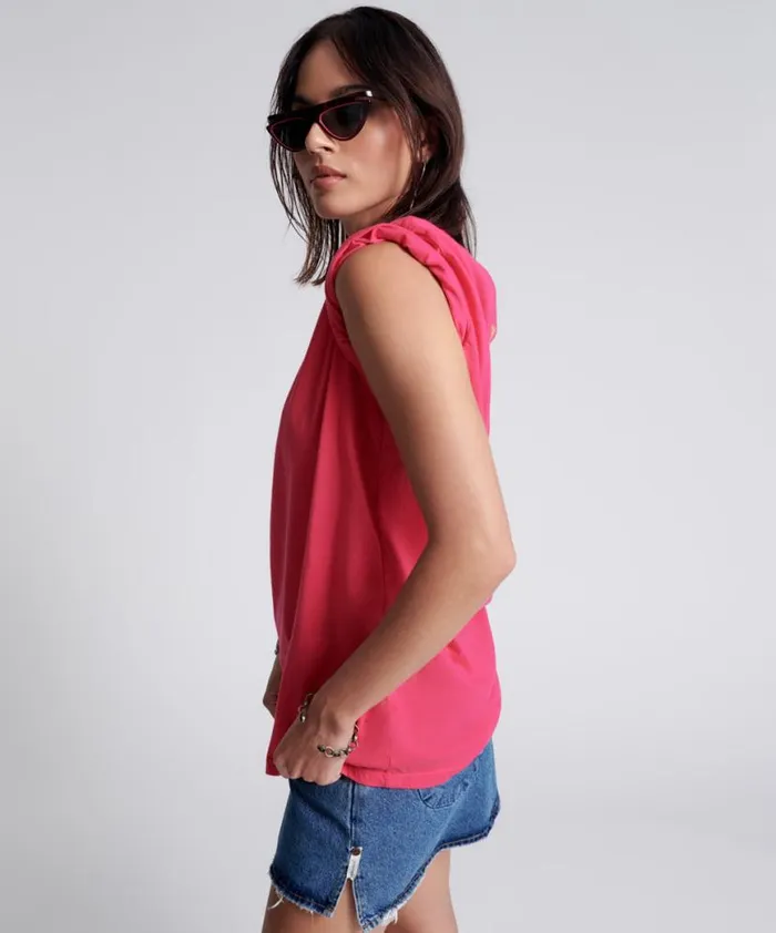 Women One Teaspoon Tees and Tanks PINK GLO ONE TEASPOON ORGANIC LOGO UNISEX TEE Women One Teaspoon Tees and Tanks PINK GLO ONE TEASPOON ORGANIC LOGO UNISEX TEE