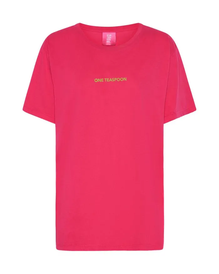 Women One Teaspoon Tees and Tanks PINK GLO ONE TEASPOON ORGANIC LOGO UNISEX TEE Women One Teaspoon Tees and Tanks PINK GLO ONE TEASPOON ORGANIC LOGO UNISEX TEE