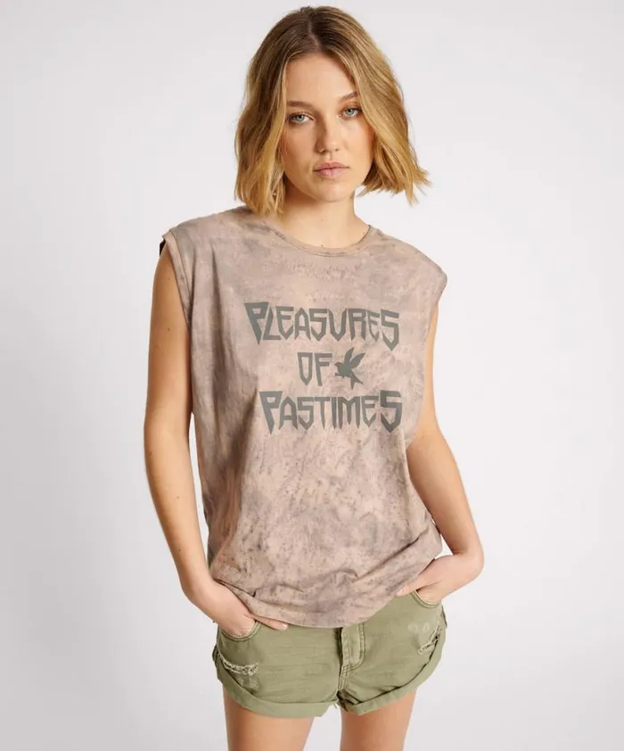 Women One Teaspoon Tees and Tanks PLEASURE SPLIT SEAM HAND DYED TANK