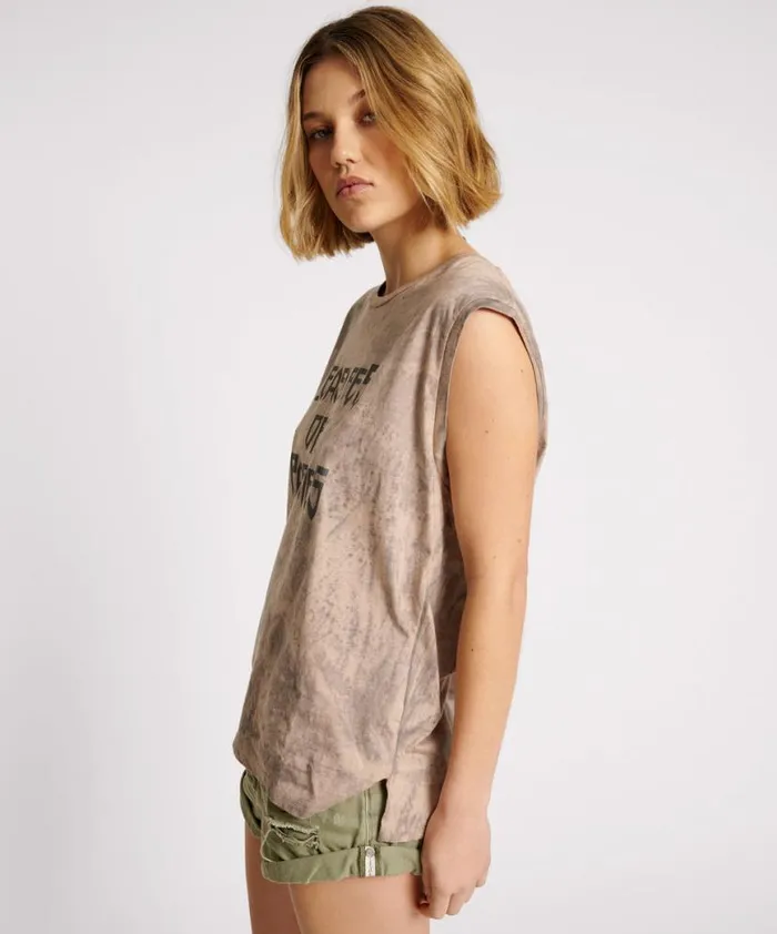 Women One Teaspoon Tees and Tanks PLEASURE SPLIT SEAM HAND DYED TANK Women One Teaspoon Tees and Tanks PLEASURE SPLIT SEAM HAND DYED TANK