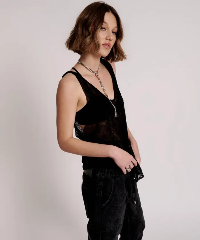 Women One Teaspoon Tees and Tanks POISON ROSE TWISTED TOP Women One Teaspoon Tees and Tanks POISON ROSE TWISTED TOP