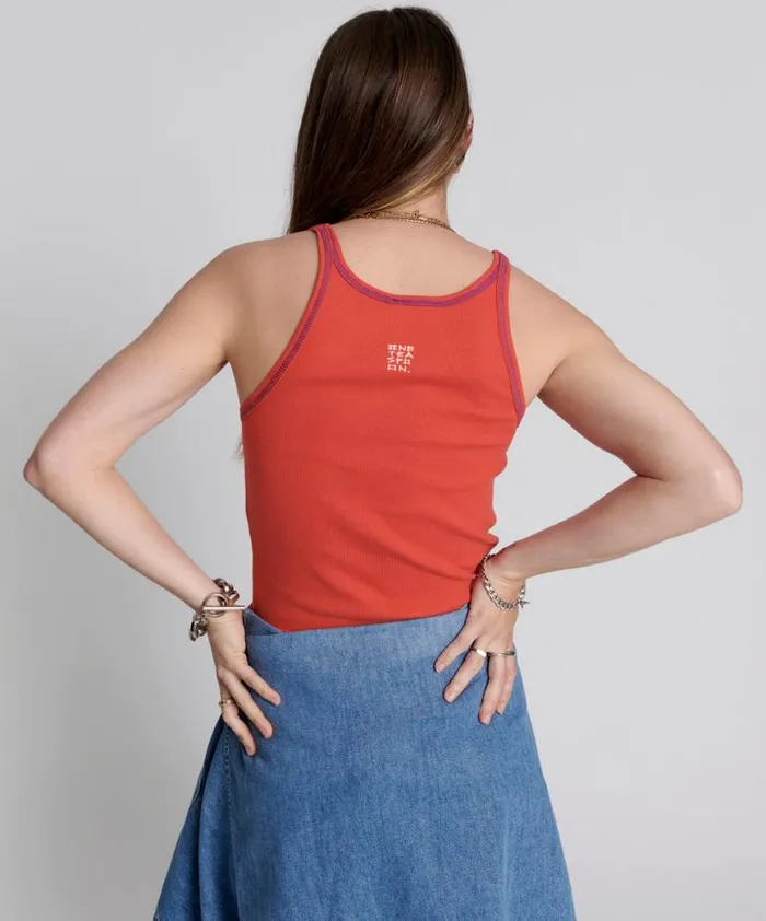 Women One Teaspoon Tees and Tanks RED ONE TEASPOON LOGO SINGLET Women One Teaspoon Tees and Tanks RED ONE TEASPOON LOGO SINGLET