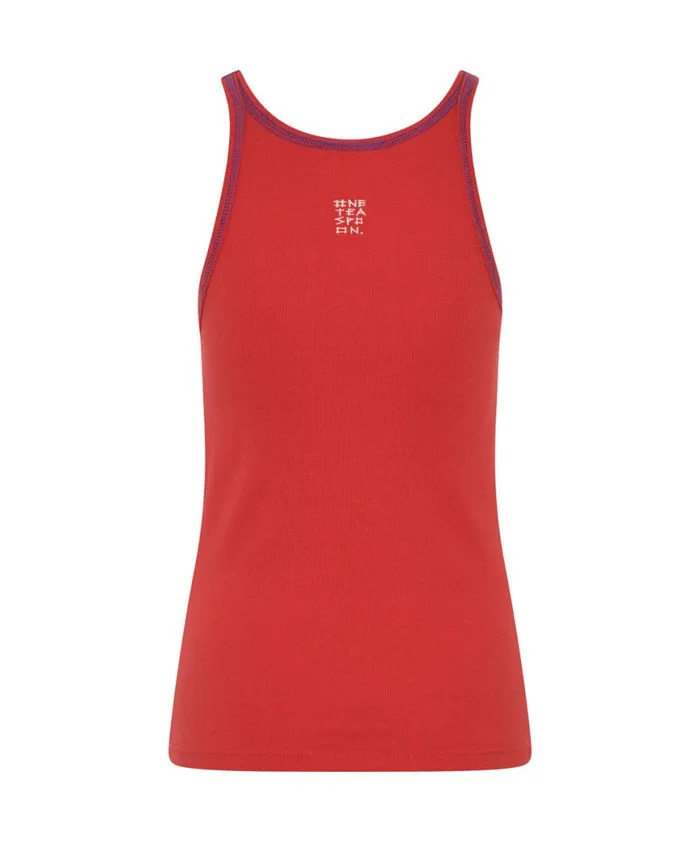Women One Teaspoon Tees and Tanks RED ONE TEASPOON LOGO SINGLET Women One Teaspoon Tees and Tanks RED ONE TEASPOON LOGO SINGLET