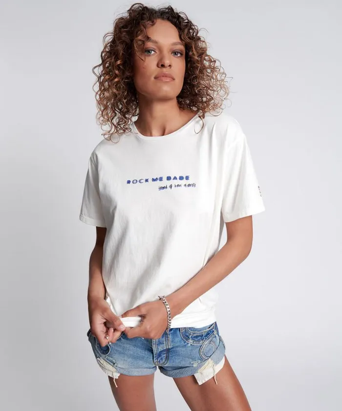 Women One Teaspoon Tees and Tanks ROCK ME BABE SOS UNISEX TEE