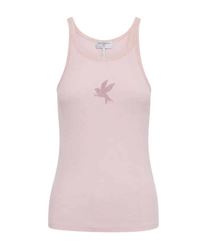 Women One Teaspoon Tees and Tanks ROSE QUARTZ ONE TEASPOON RIB SINGLET Women One Teaspoon Tees and Tanks ROSE QUARTZ ONE TEASPOON RIB SINGLET
