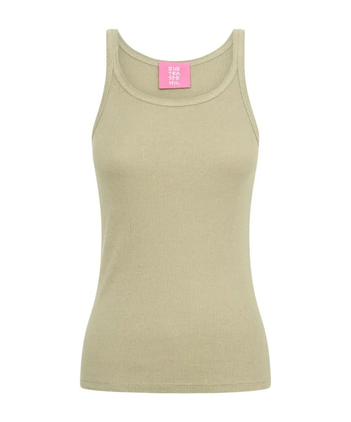 Women One Teaspoon Tees and Tanks SAGE GREEN BAMBOO LOGO SINGLET Women One Teaspoon Tees and Tanks SAGE GREEN BAMBOO LOGO SINGLET
