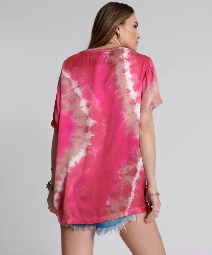 Women One Teaspoon Tees and Tanks SATIN SOLAR FLARE TEE Women One Teaspoon Tees and Tanks SATIN SOLAR FLARE TEE