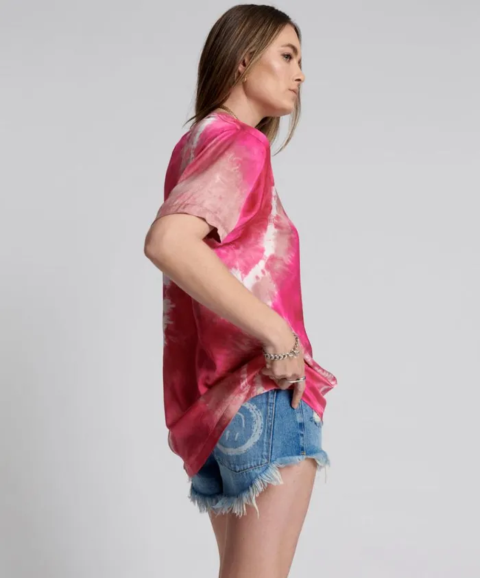 Women One Teaspoon Tees and Tanks SATIN SOLAR FLARE TEE Women One Teaspoon Tees and Tanks SATIN SOLAR FLARE TEE