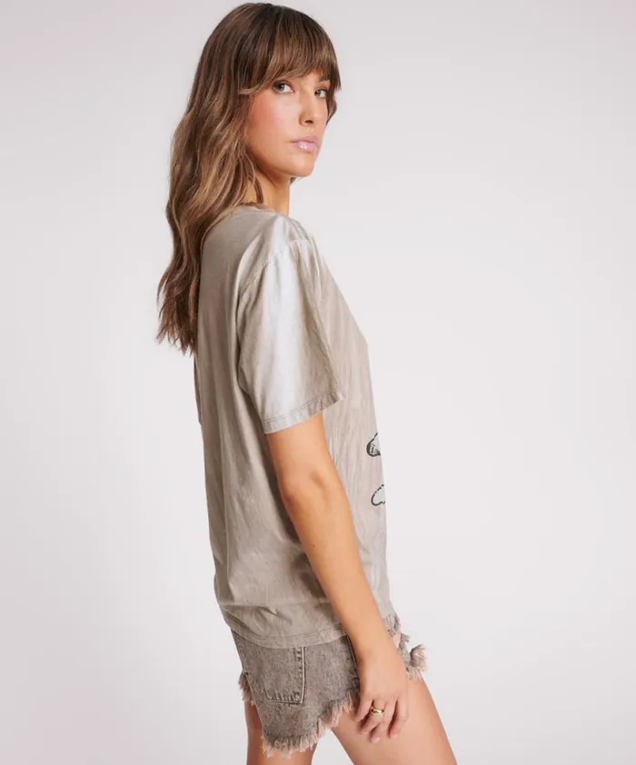 Women One Teaspoon Tees and Tanks SKULL AND BONES BOYFRIEND TEE Women One Teaspoon Tees and Tanks SKULL AND BONES BOYFRIEND TEE