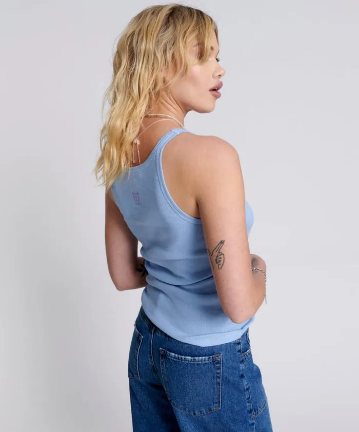 Women One Teaspoon Tees and Tanks SKYWAY LOGO SINGLET Women One Teaspoon Tees and Tanks SKYWAY LOGO SINGLET