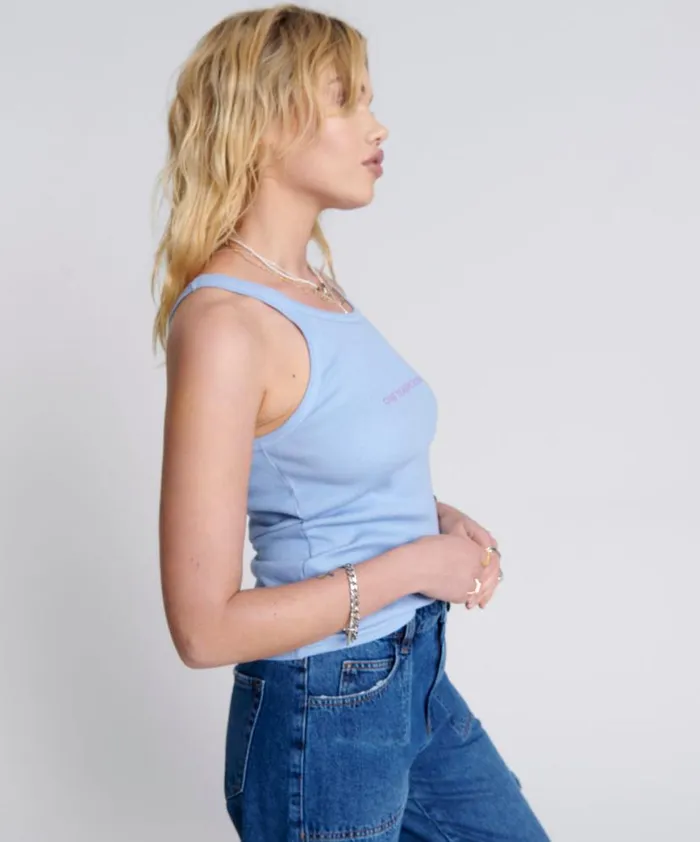 Women One Teaspoon Tees and Tanks SKYWAY LOGO SINGLET Women One Teaspoon Tees and Tanks SKYWAY LOGO SINGLET