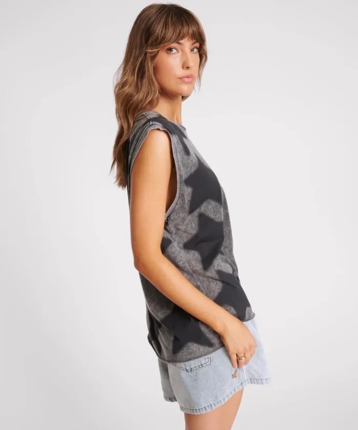 Women One Teaspoon Tees and Tanks STAR DUST OVERSIZED TANK Women One Teaspoon Tees and Tanks STAR DUST OVERSIZED TANK