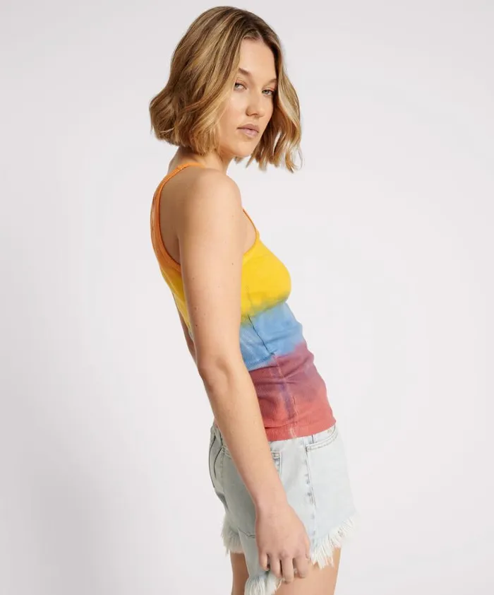 Women One Teaspoon Tees and Tanks SUNSET STRIPE RIB SINGLET Women One Teaspoon Tees and Tanks SUNSET STRIPE RIB SINGLET