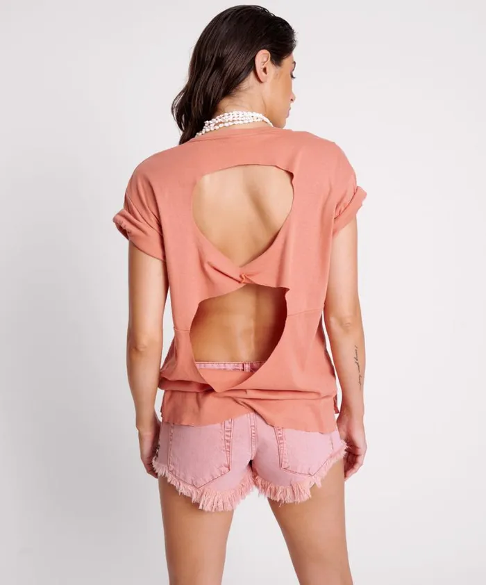 Women One Teaspoon Tees and Tanks TERRACOTTA LUCKY 8 BOYFRIEND TEE Women One Teaspoon Tees and Tanks TERRACOTTA LUCKY 8 BOYFRIEND TEE