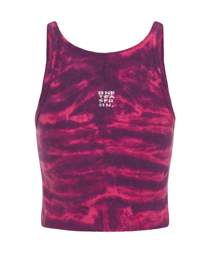 Women One Teaspoon Tees and Tanks TIE DYE HEART CROPPED RIB TANK Women One Teaspoon Tees and Tanks TIE DYE HEART CROPPED RIB TANK