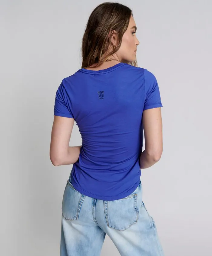 Women One Teaspoon Tees and Tanks VIOLET LOGO FITTED TEE Women One Teaspoon Tees and Tanks VIOLET LOGO FITTED TEE