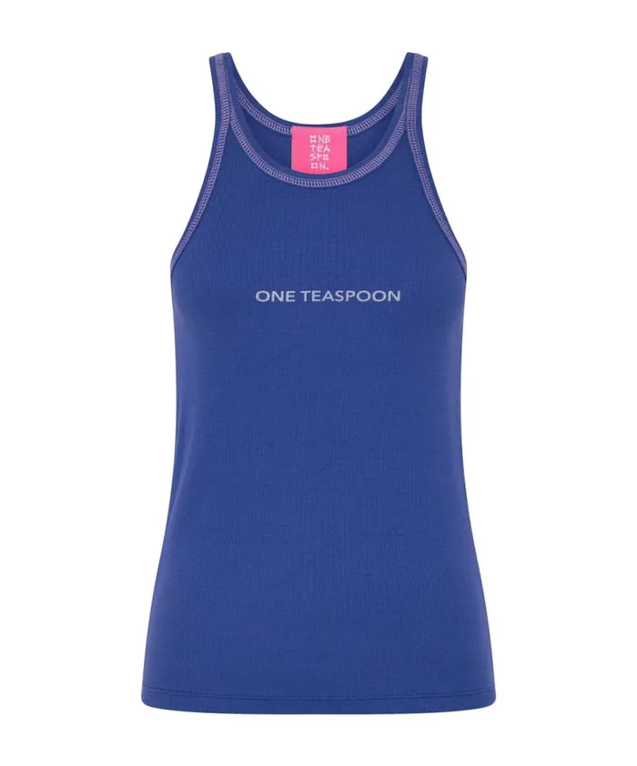 Women One Teaspoon Tees and Tanks VIOLET LOGO SINGLET Women One Teaspoon Tees and Tanks VIOLET LOGO SINGLET