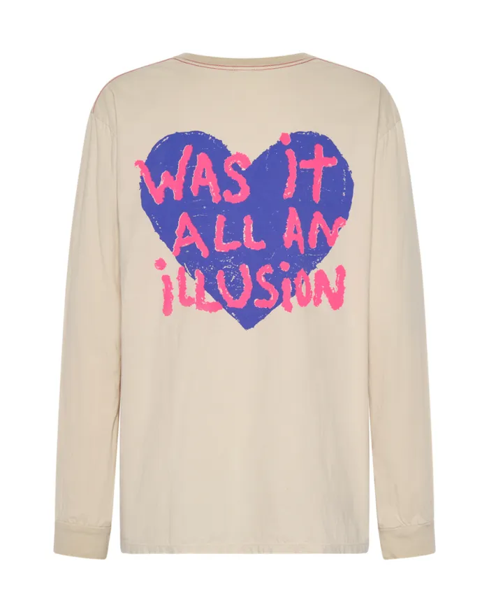 Women One Teaspoon Tees and Tanks WAS IT ALL AN ILLUSION HANDSPRAYED LONG SLEEVE TEE Women One Teaspoon Tees and Tanks WAS IT ALL AN ILLUSION HANDSPRAYED LONG SLEEVE TEE