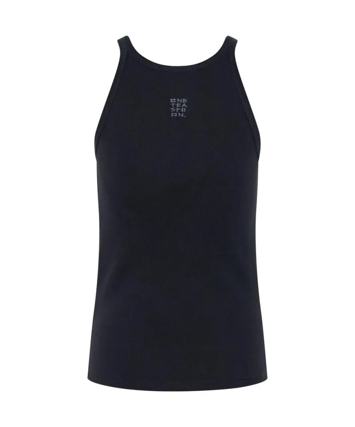 Women One Teaspoon Tees and Tanks WASHED BLACK LOGO SINGLET Women One Teaspoon Tees and Tanks WASHED BLACK LOGO SINGLET