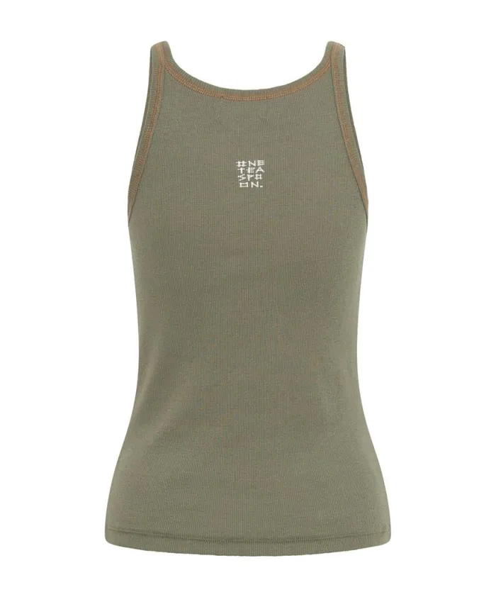 Women One Teaspoon Tees and Tanks WASHED KHAKI ONE TEASPOON RIB SINGLET Women One Teaspoon Tees and Tanks WASHED KHAKI ONE TEASPOON RIB SINGLET