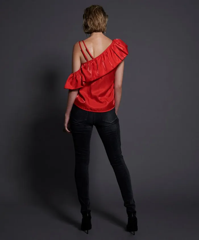 Women One Teaspoon Tops 80S RED ASHLEY TOP Women One Teaspoon Tops 80S RED ASHLEY TOP