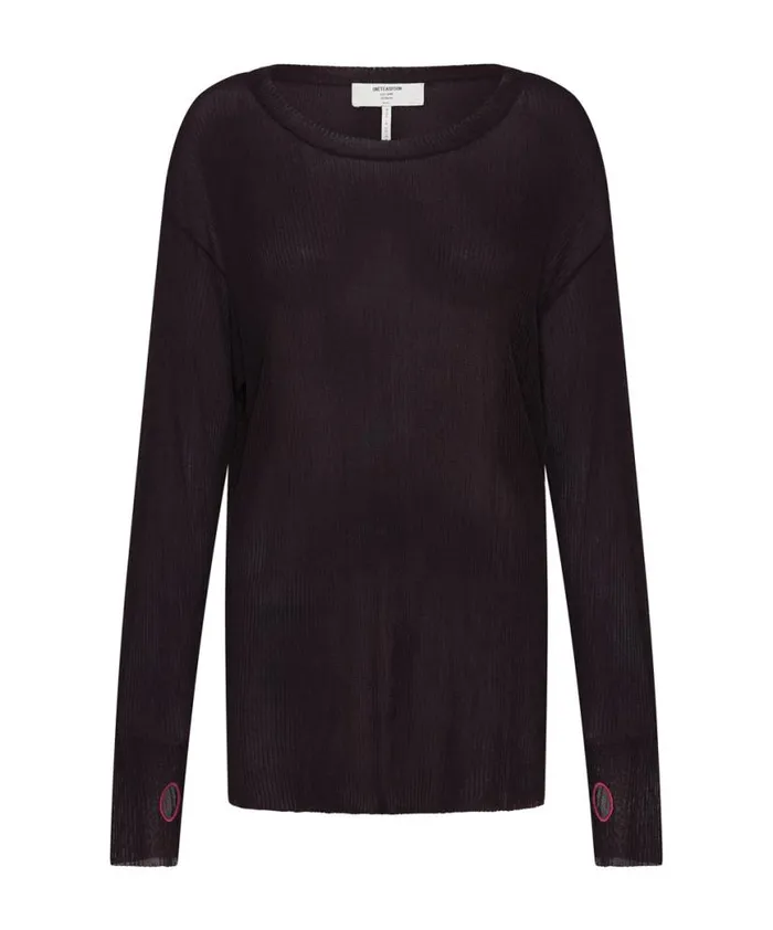 Women One Teaspoon Tops AMITY SHEER RIB KNIT TOP BLACK Women One Teaspoon Tops AMITY SHEER RIB KNIT TOP BLACK