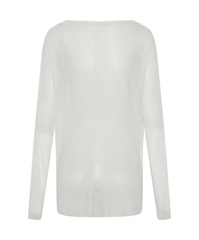 Women One Teaspoon Tops AMITY SHEER RIB KNIT TOP WHITE Women One Teaspoon Tops AMITY SHEER RIB KNIT TOP WHITE