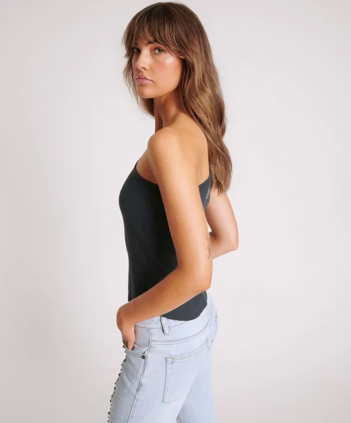 Women One Teaspoon Tops ASYMMETRICAL RIB TANK TOP Women One Teaspoon Tops ASYMMETRICAL RIB TANK TOP