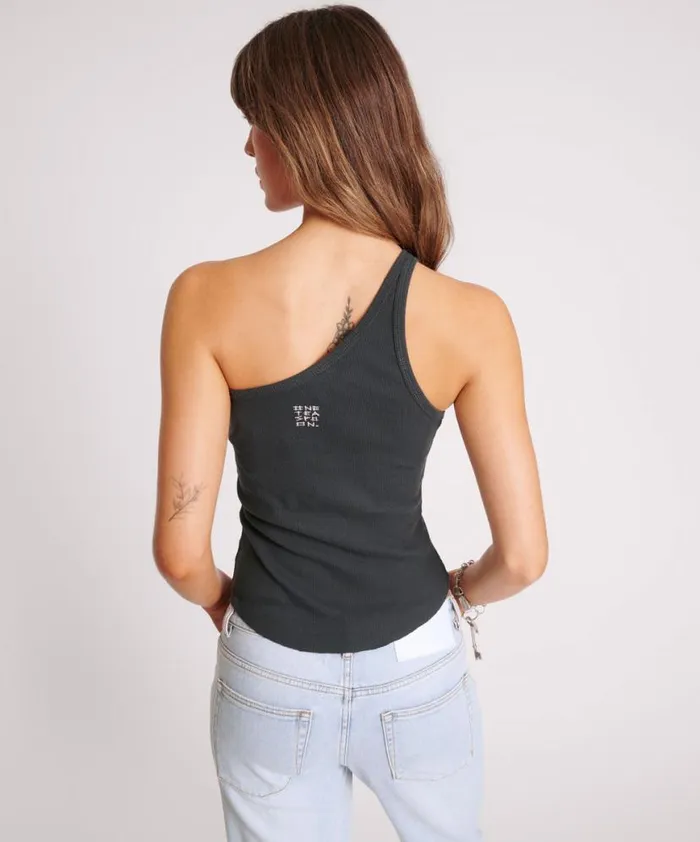 Women One Teaspoon Tops ASYMMETRICAL RIB TANK TOP Women One Teaspoon Tops ASYMMETRICAL RIB TANK TOP