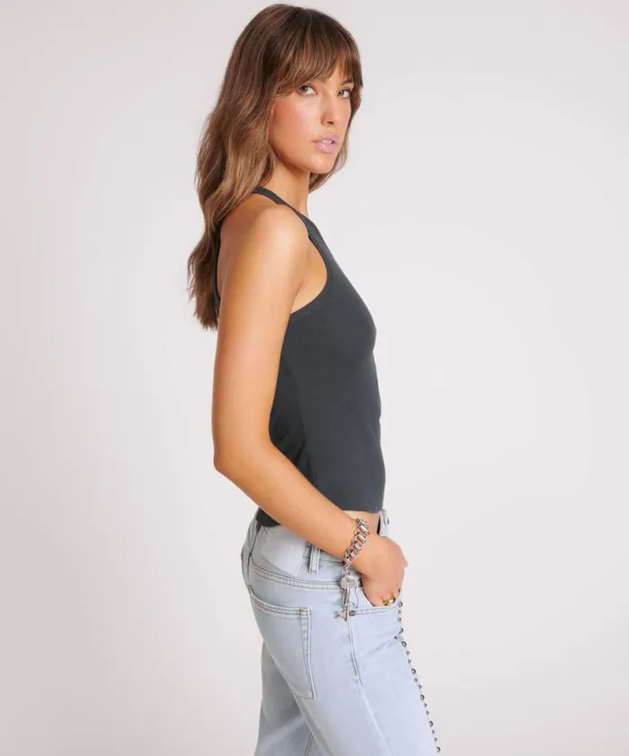 Women One Teaspoon Tops ASYMMETRICAL RIB TANK TOP Women One Teaspoon Tops ASYMMETRICAL RIB TANK TOP