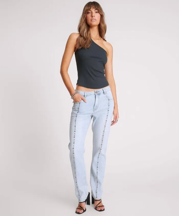 Women One Teaspoon Tops ASYMMETRICAL RIB TANK TOP Women One Teaspoon Tops ASYMMETRICAL RIB TANK TOP