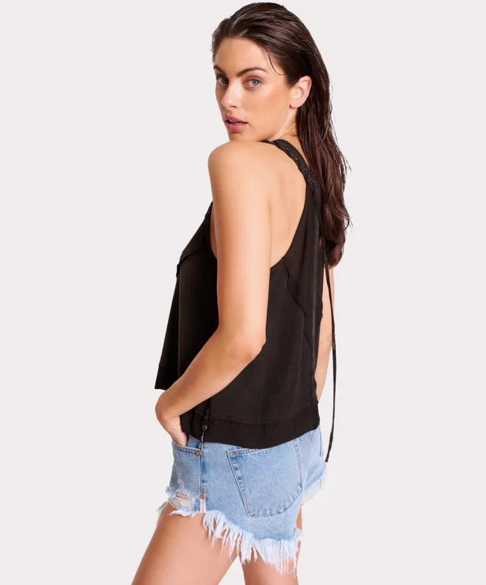Women One Teaspoon Tops BLACK ACID LACE CHARLESTON TOP Women One Teaspoon Tops BLACK ACID LACE CHARLESTON TOP