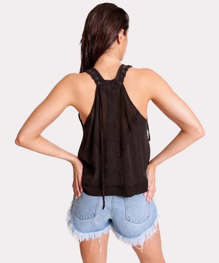 Women One Teaspoon Tops BLACK ACID LACE CHARLESTON TOP Women One Teaspoon Tops BLACK ACID LACE CHARLESTON TOP
