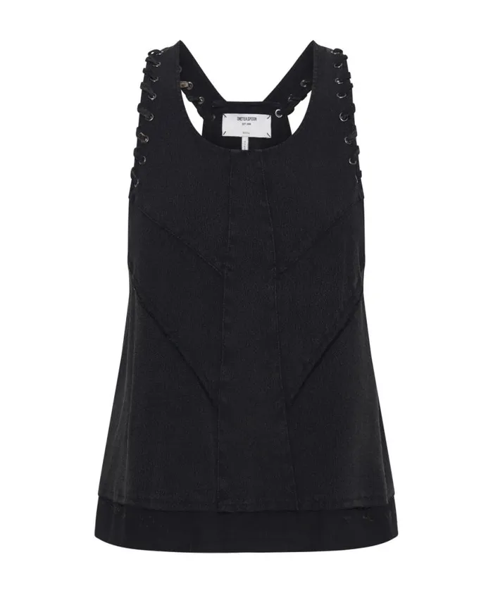 Women One Teaspoon Tops BLACK ACID LACE CHARLESTON TOP Women One Teaspoon Tops BLACK ACID LACE CHARLESTON TOP
