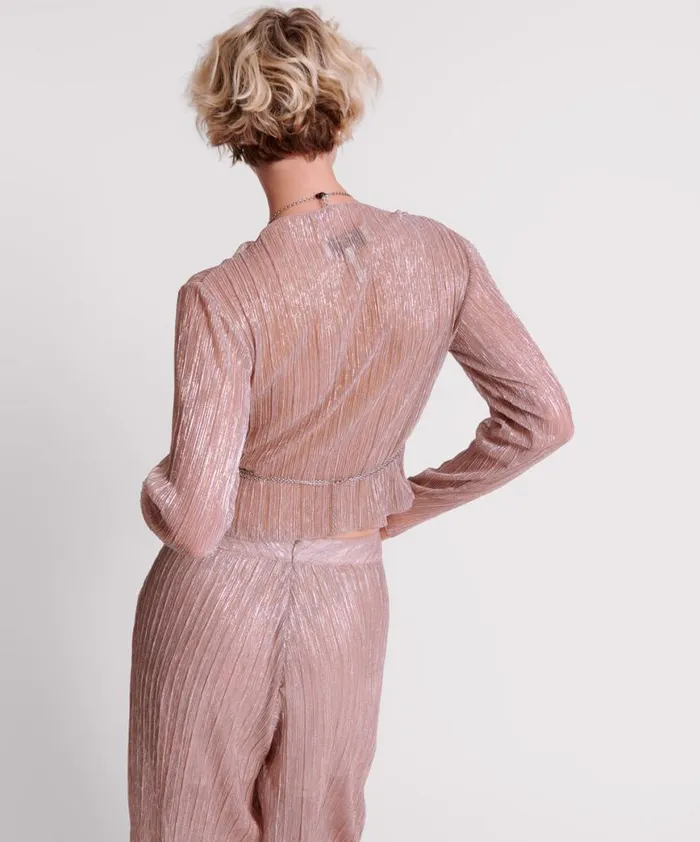 Women One Teaspoon Tops CELESTIAL ROSE PLISSE LONGSLEEVE TOP Women One Teaspoon Tops CELESTIAL ROSE PLISSE LONGSLEEVE TOP