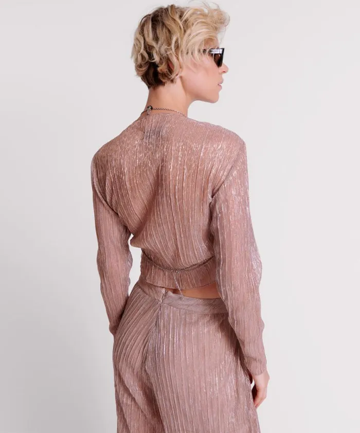 Women One Teaspoon Tops CELESTIAL ROSE PLISSE LONGSLEEVE TOP Women One Teaspoon Tops CELESTIAL ROSE PLISSE LONGSLEEVE TOP