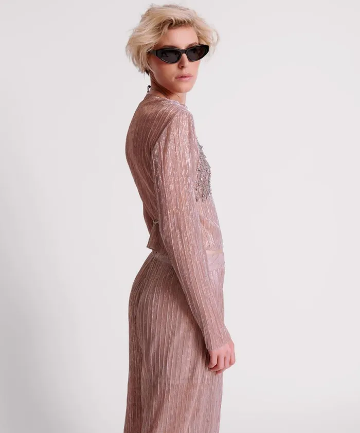 Women One Teaspoon Tops CELESTIAL ROSE PLISSE LONGSLEEVE TOP Women One Teaspoon Tops CELESTIAL ROSE PLISSE LONGSLEEVE TOP