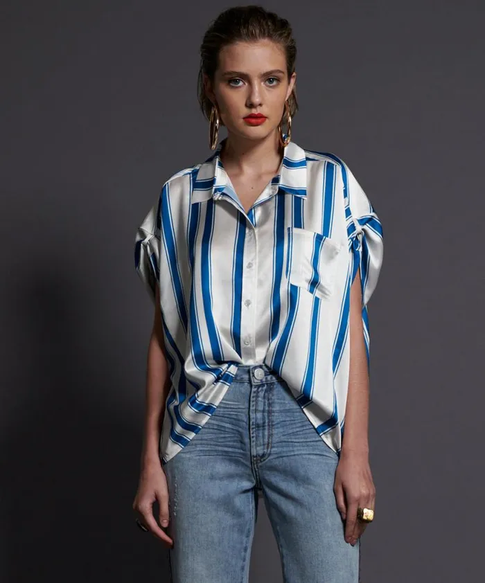 Women One Teaspoon Tops COCKTAIL STRIPE ALEXANDER TOP