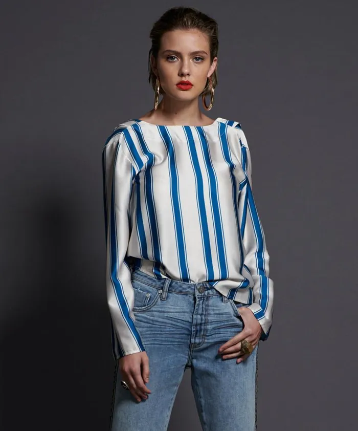 Women One Teaspoon Tops COCKTAIL STRIPE BACKLESS CHLOE TOP