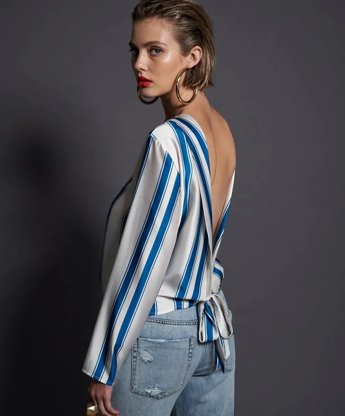 Women One Teaspoon Tops COCKTAIL STRIPE BACKLESS CHLOE TOP Women One Teaspoon Tops COCKTAIL STRIPE BACKLESS CHLOE TOP