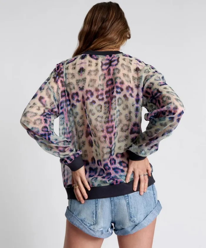 Women One Teaspoon Tops COLLISION CHIFFON LONGSLEEVE TOP Women One Teaspoon Tops COLLISION CHIFFON LONGSLEEVE TOP