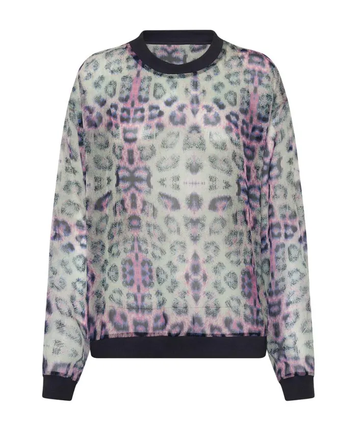 Women One Teaspoon Tops COLLISION CHIFFON LONGSLEEVE TOP Women One Teaspoon Tops COLLISION CHIFFON LONGSLEEVE TOP